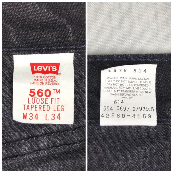 Vintage 90s Levi's Mens 34x34 560 Black Jeans - Picture 8 of 14